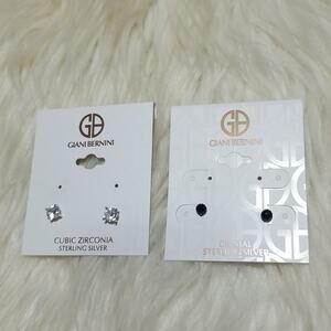 NWT Giani Bernini Cubic Zirconia and Black Crystal Stud Earrings